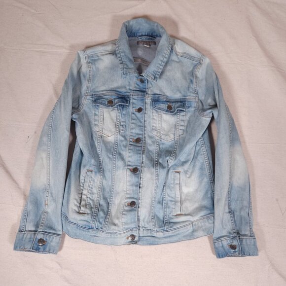 Garnet Hill Relaxed Denim Jeans Jacket Womens Size 8 Organic Cotton Blend - Picture 7 of 15